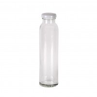 รูปขวดน้ำผลไม้ทรงสูง TO 300 ml. + ฝาเกลียวล็อค RTB สีขาว